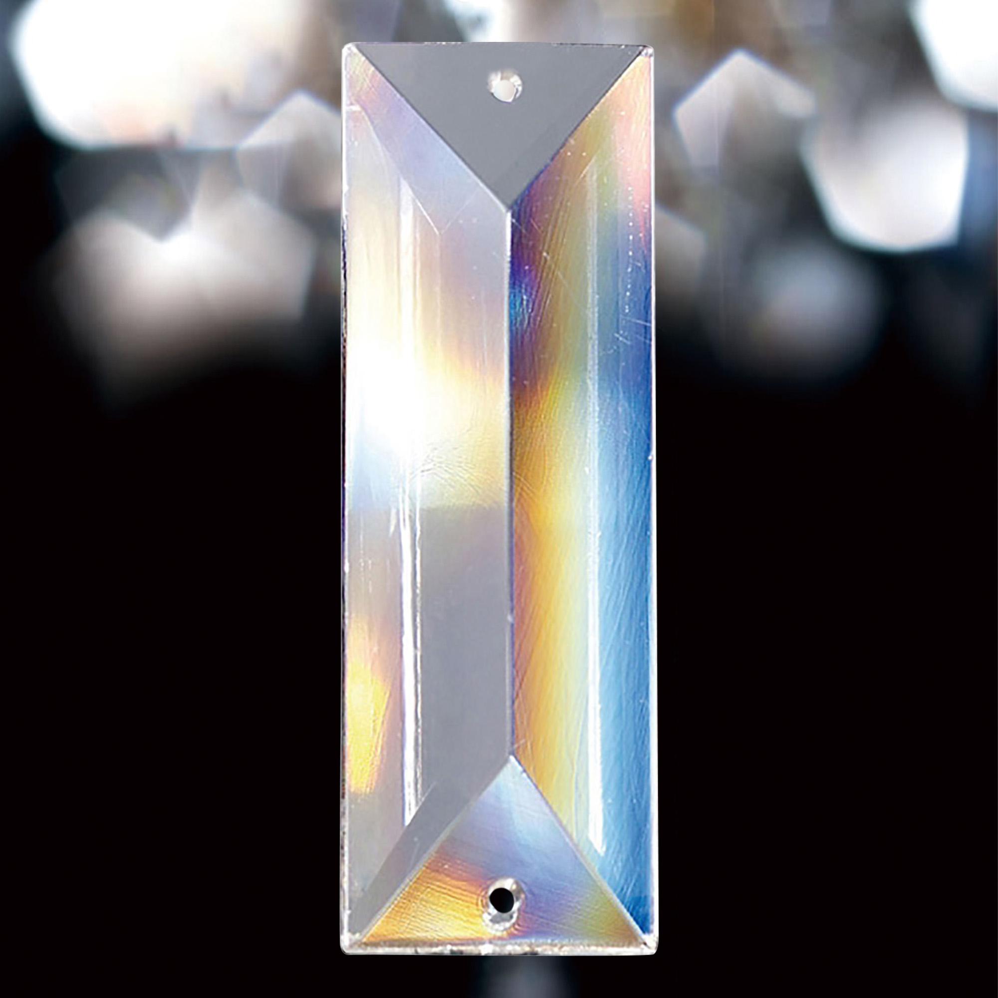 C70094  Crystal Rectangle Without Ring 96x22mm 2 Holes